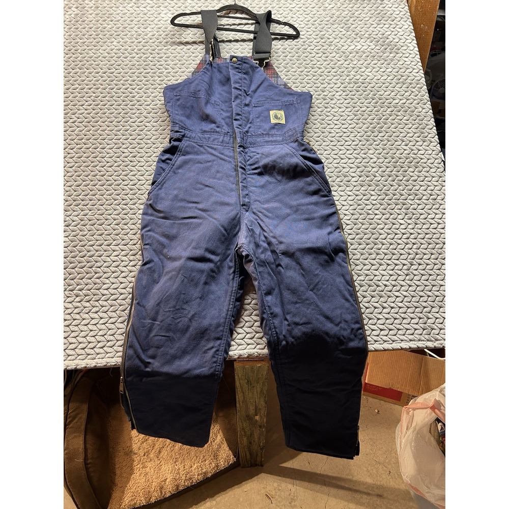 Berne Womens Insulated Bib Overalls M 10-12 Navy Workwear